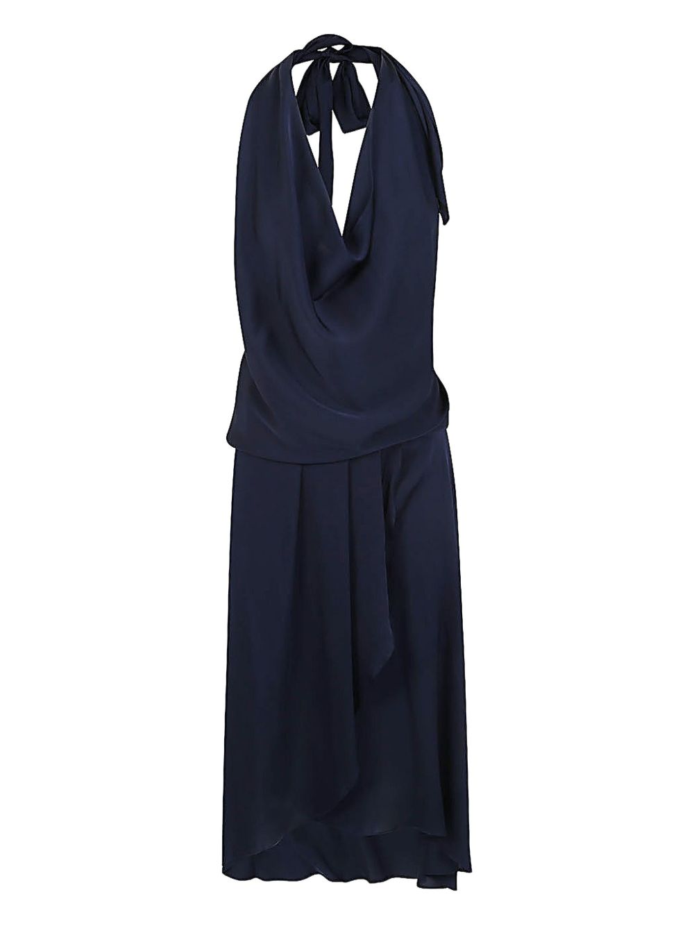 Silk95Five Backless Silk Mini Dress Blue