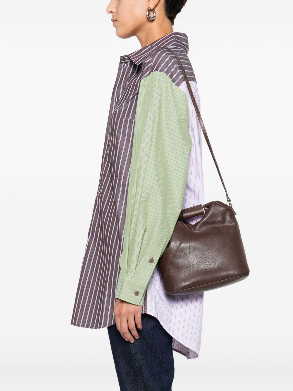 MM6 Maison Margiela Japanese Crossbody Leather Bag Brown