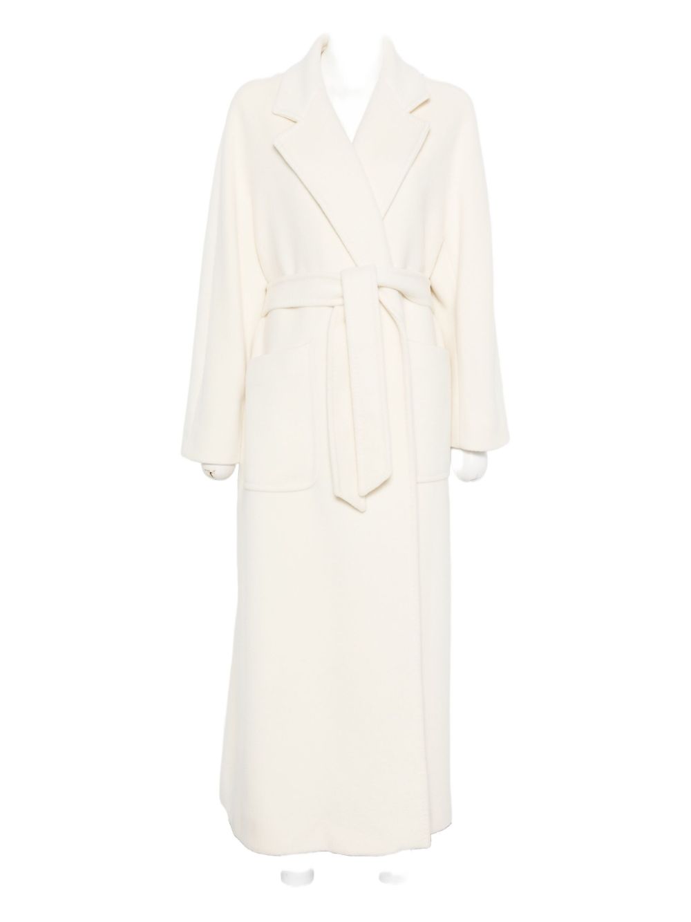 Tagliatore Long Wool Coat in Cream cream