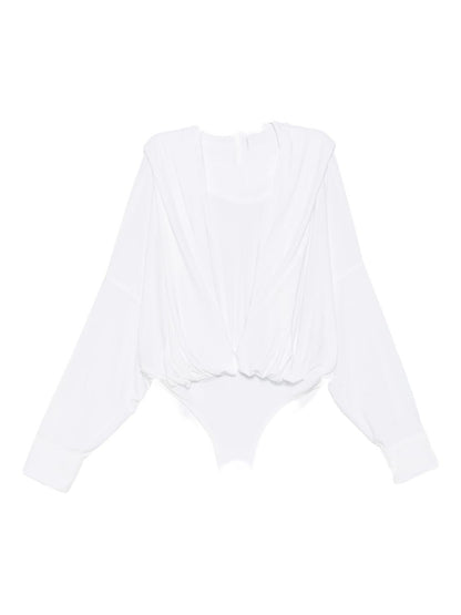 Norma Kamali Oversized Hooded Bodysuit in White White