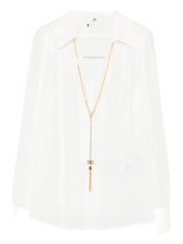 Elisabetta Franchi Ivory Chain-Detail Long-Sleeve Shirt Ivory