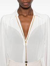 Elisabetta Franchi Ivory Chain-Detail Long-Sleeve Shirt Ivory