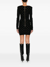 Elisabetta Franchi Long-Sleeved Quilted Dress with Gold Embellishments Black Black