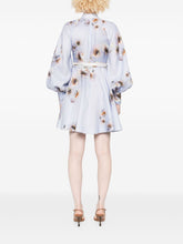 Zimmermann Floral Linen Belted Midi Dress Lilac