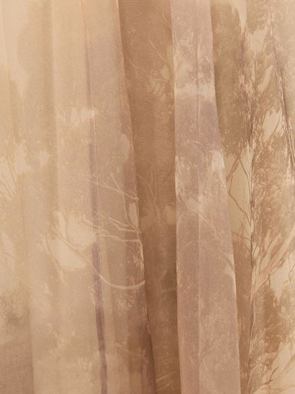 Zimmermann A-Line Silk Midi Skirt Beige