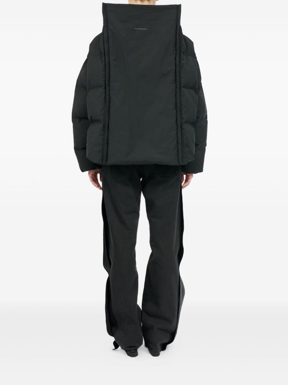 MM6 Maison Margiela Short Down Puffer Jacket in Black black