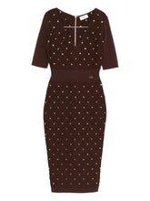 Elisabetta Franchi Long-Sleeve Draped Midi Dress Bordeaux Bordeaux