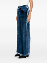 Pierre Louis Mascia Denim Print Straight-Leg Trousers Blue