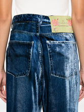 Pierre Louis Mascia Denim Print Straight-Leg Trousers Blue