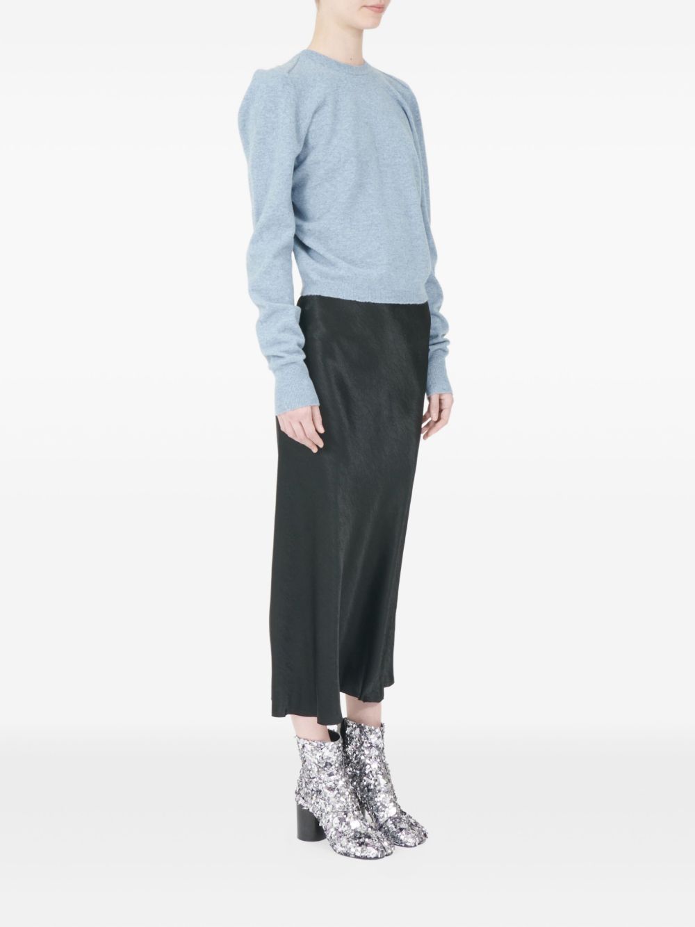 Maison Margiela Wool Crewneck Sweater in Clear Blue