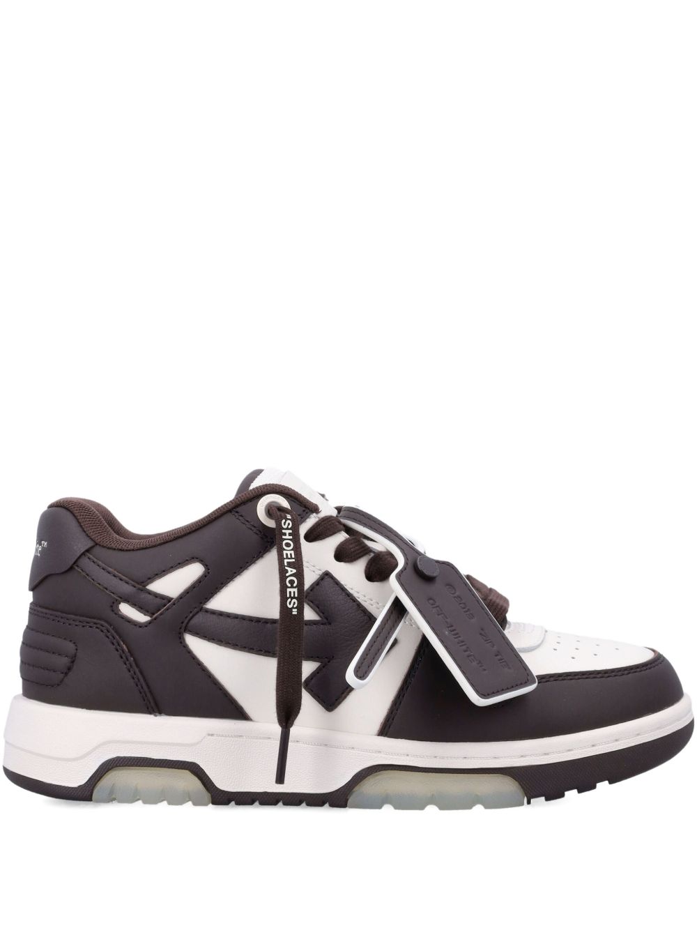 Off White Out Of Office Leather Sneakers Brown
