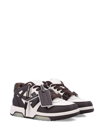 Off White Out Of Office Leather Sneakers Brown