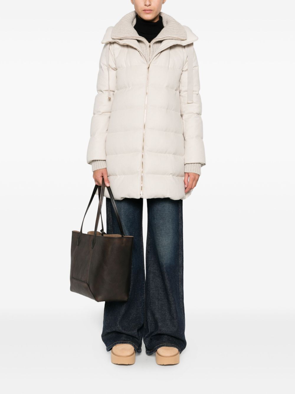 Herno Powder Wool-Blend Coat with Elegant Silhouette Powder