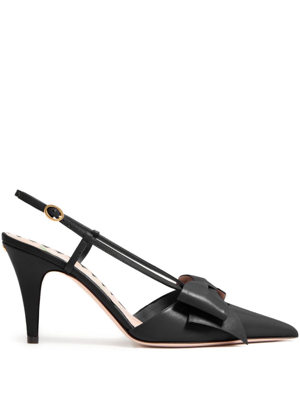 Valentino Garavani Pointed Toe Kid Leather Stiletto Pumps Black black