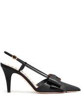 Valentino Garavani Pointed Toe Kid Leather Stiletto Pumps Black black