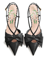 Valentino Garavani Pointed Toe Kid Leather Stiletto Pumps Black black