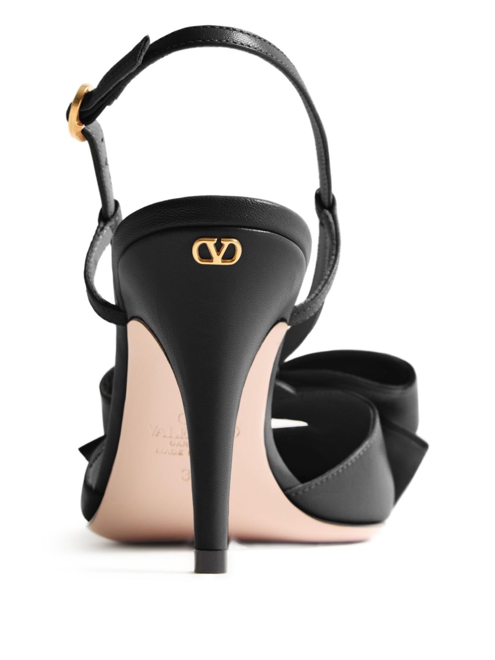 Valentino Garavani Pointed Toe Kid Leather Stiletto Pumps Black black