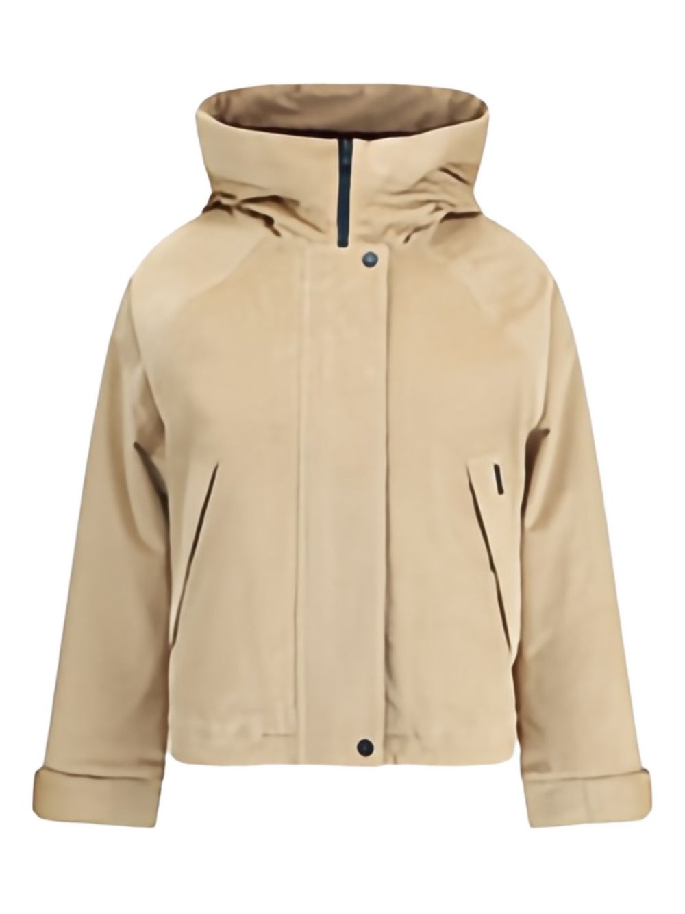 Woolrich Corduroy Hooded Snap-Fastening Jacket Beige