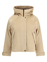 Woolrich Corduroy Hooded Snap-Fastening Jacket Beige