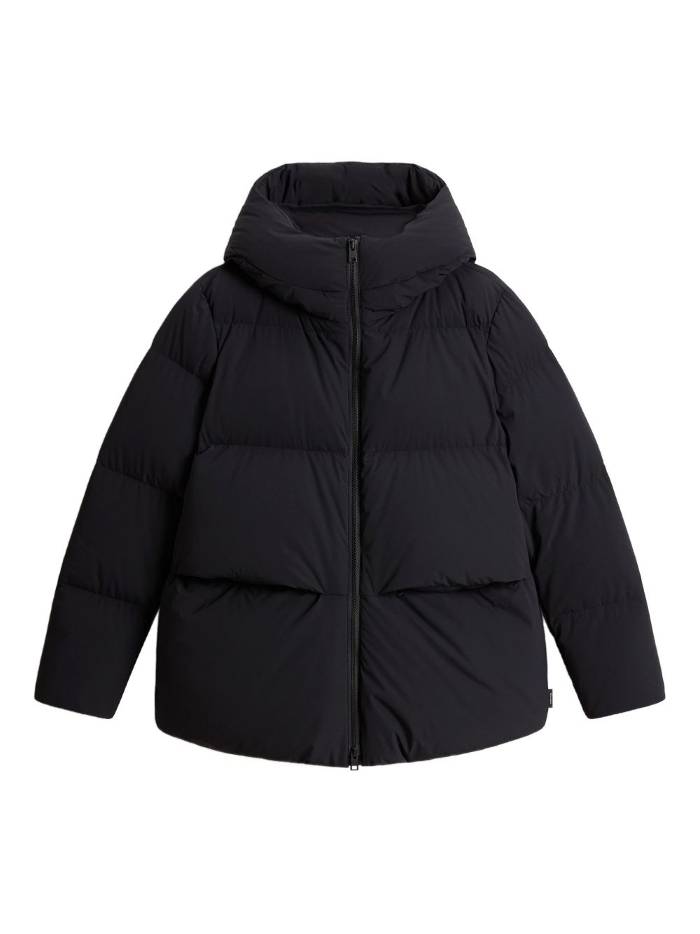Woolrich Quilted Hooded Black Coat Black