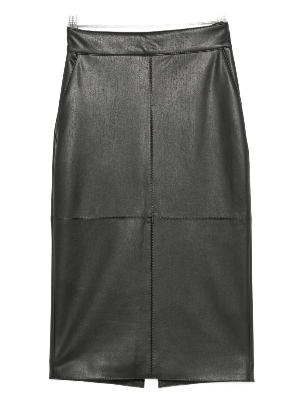Elisabetta Franchi High-Waisted Black Midi Skirt with Tailored Silhouette Black