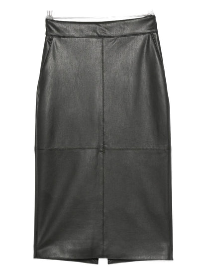Elisabetta Franchi High-Waisted Black Midi Skirt with Tailored Silhouette Black