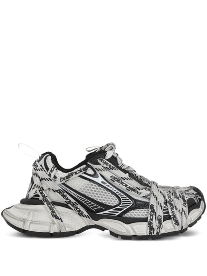 Balenciaga 3XL Mesh Panel Logo-Print Wrap Sneakers White