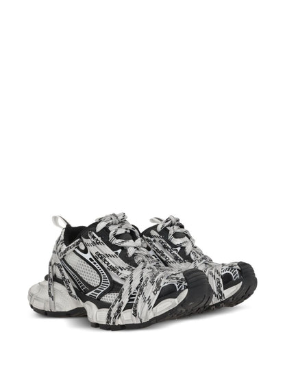 Balenciaga 3XL Mesh Panel Logo-Print Wrap Sneakers White