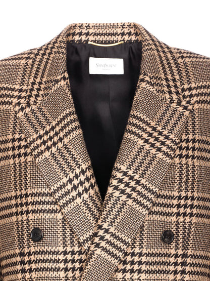 Saint Laurent Double-Breasted Wool-Blend Jacket Black