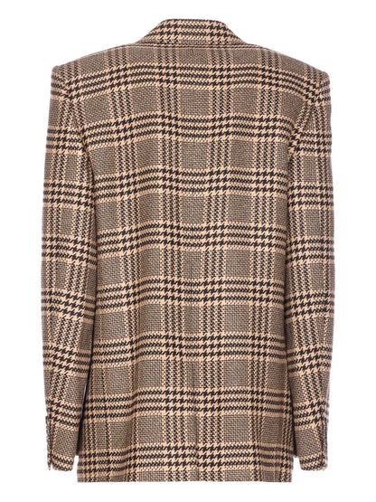 Saint Laurent Double-Breasted Wool-Blend Jacket Black