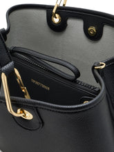 Emporio Armani MyEA Medium Black Pebbled-Leather Shopper Bag Black