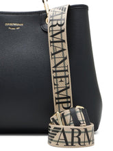 Emporio Armani MyEA Medium Black Pebbled-Leather Shopper Bag Black