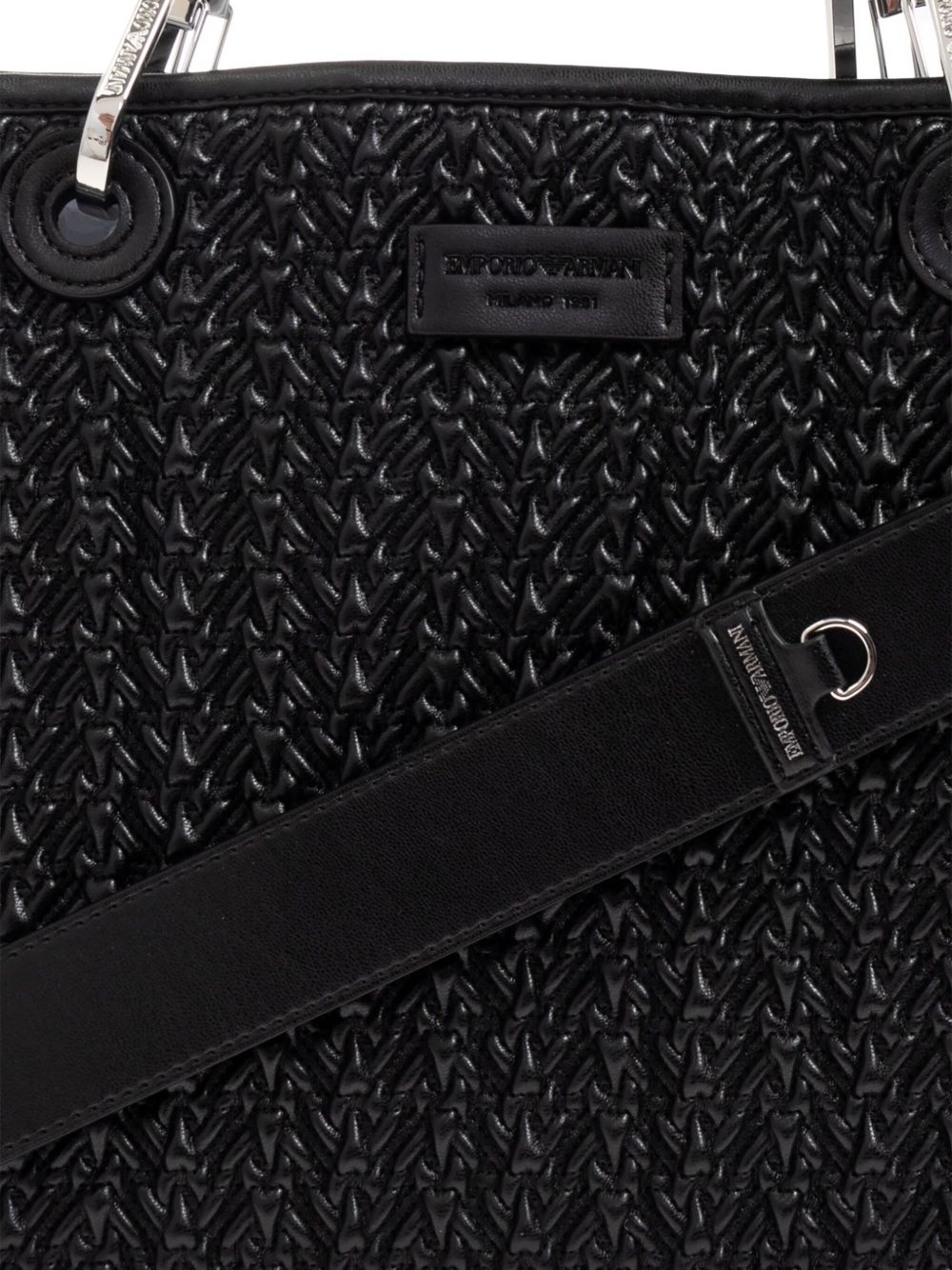 Emporio Armani MyEA Medium Black Shopper Bag with Adjustable Strap Black