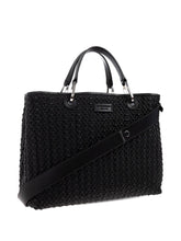 Emporio Armani MyEA Medium Black Shopper Bag with Adjustable Strap Black