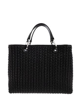 Emporio Armani MyEA Medium Black Shopper Bag with Adjustable Strap Black