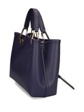 Emporio Armani MyEA Small Dark Blue Tote Bag with Gold-Tone Hardware Blue