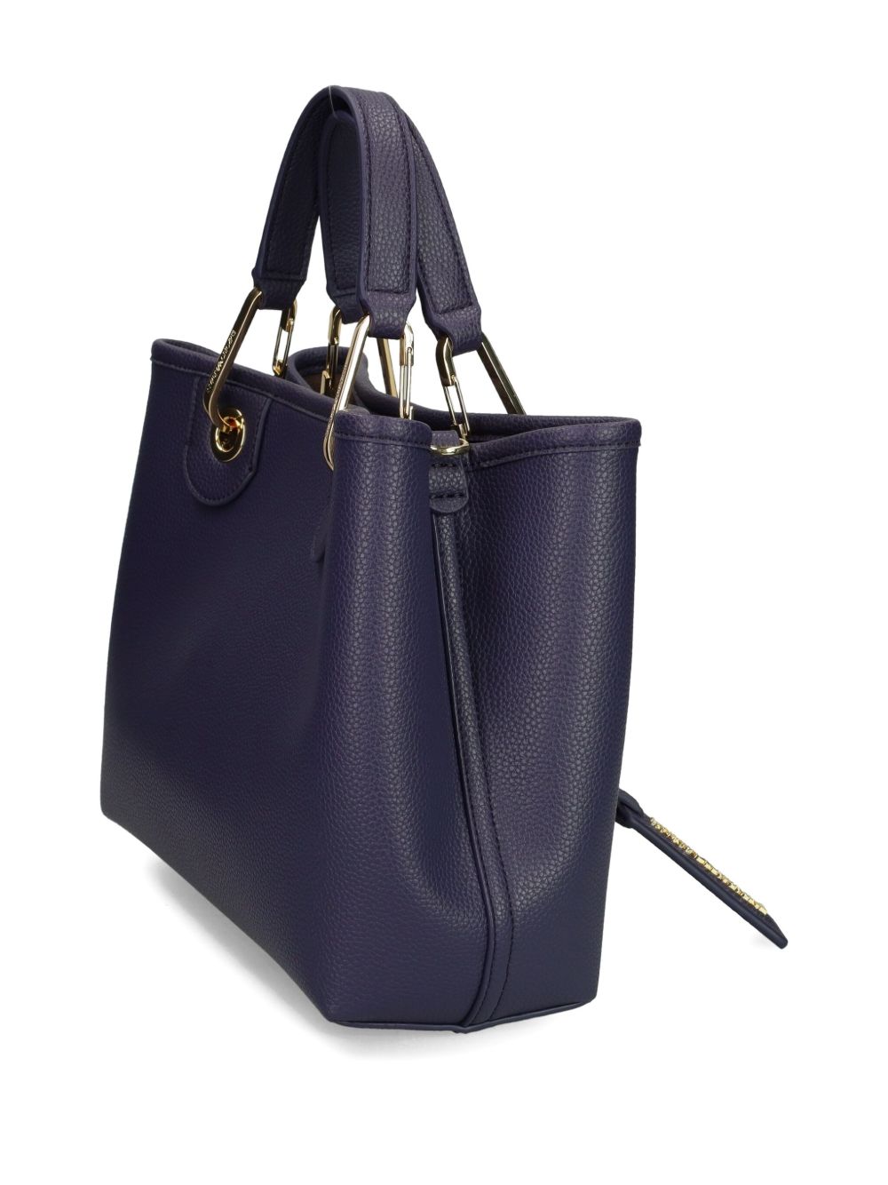 Emporio Armani MyEA Small Dark Blue Tote Bag with Gold-Tone Hardware Blue