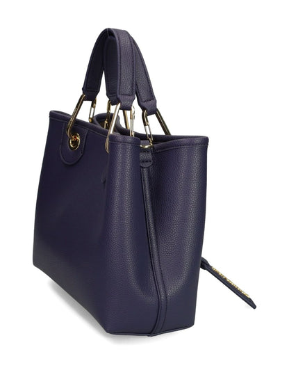 Emporio Armani MyEA Small Dark Blue Tote Bag with Gold-Tone Hardware Blue