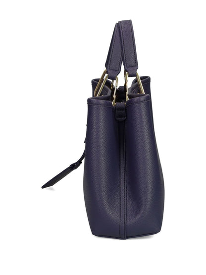 Emporio Armani MyEA Small Dark Blue Tote Bag with Gold-Tone Hardware Blue