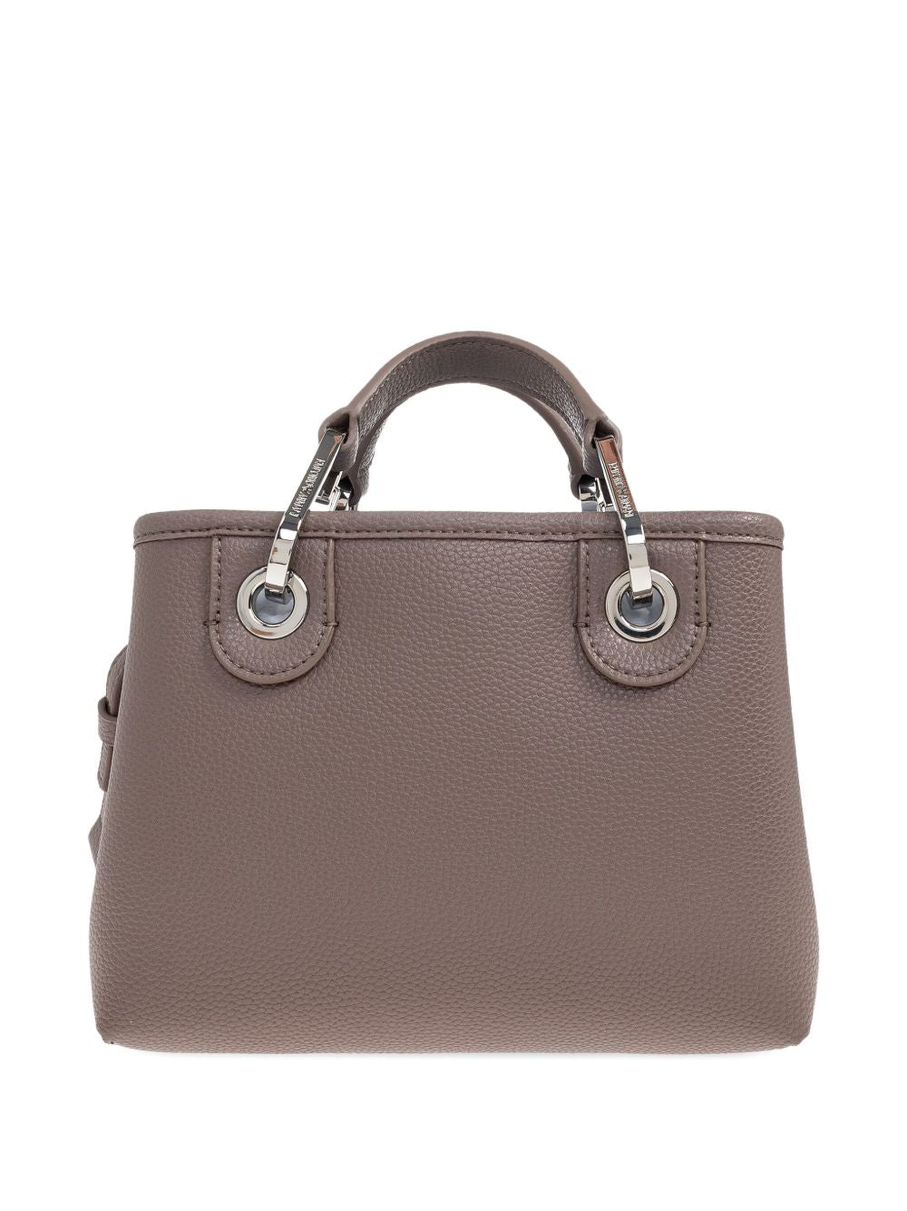 Emporio Armani Small Logo-Plaque Top-Handle Tote Bag Dove Grey