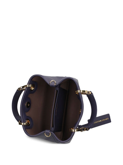 Emporio Armani MyEA XS Dark Blue Shopper Bag with Gold-Tone Hardware Blue
