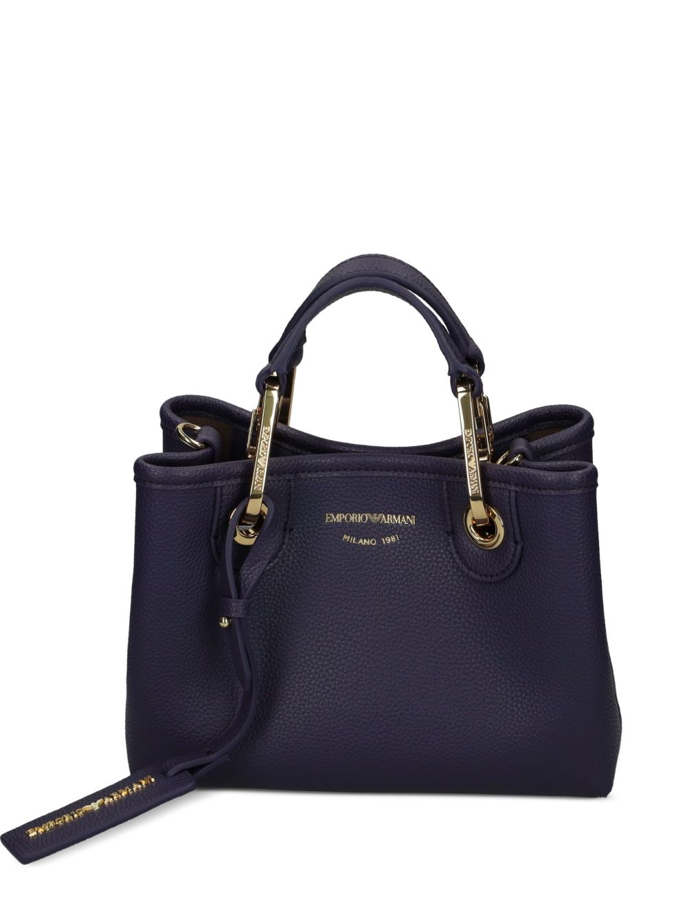 Emporio Armani MyEA XS Dark Blue Shopper Bag with Gold-Tone Hardware Blue