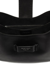 Emporio Armani Medium Leather Hobo Bag with Top Handle in Black Black