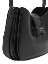 Emporio Armani Medium Leather Hobo Bag with Top Handle in Black Black