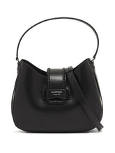 Emporio Armani Medium Leather Hobo Bag with Top Handle in Black Black