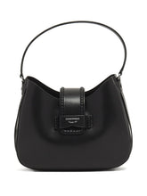 Emporio Armani Medium Leather Hobo Bag with Top Handle in Black Black