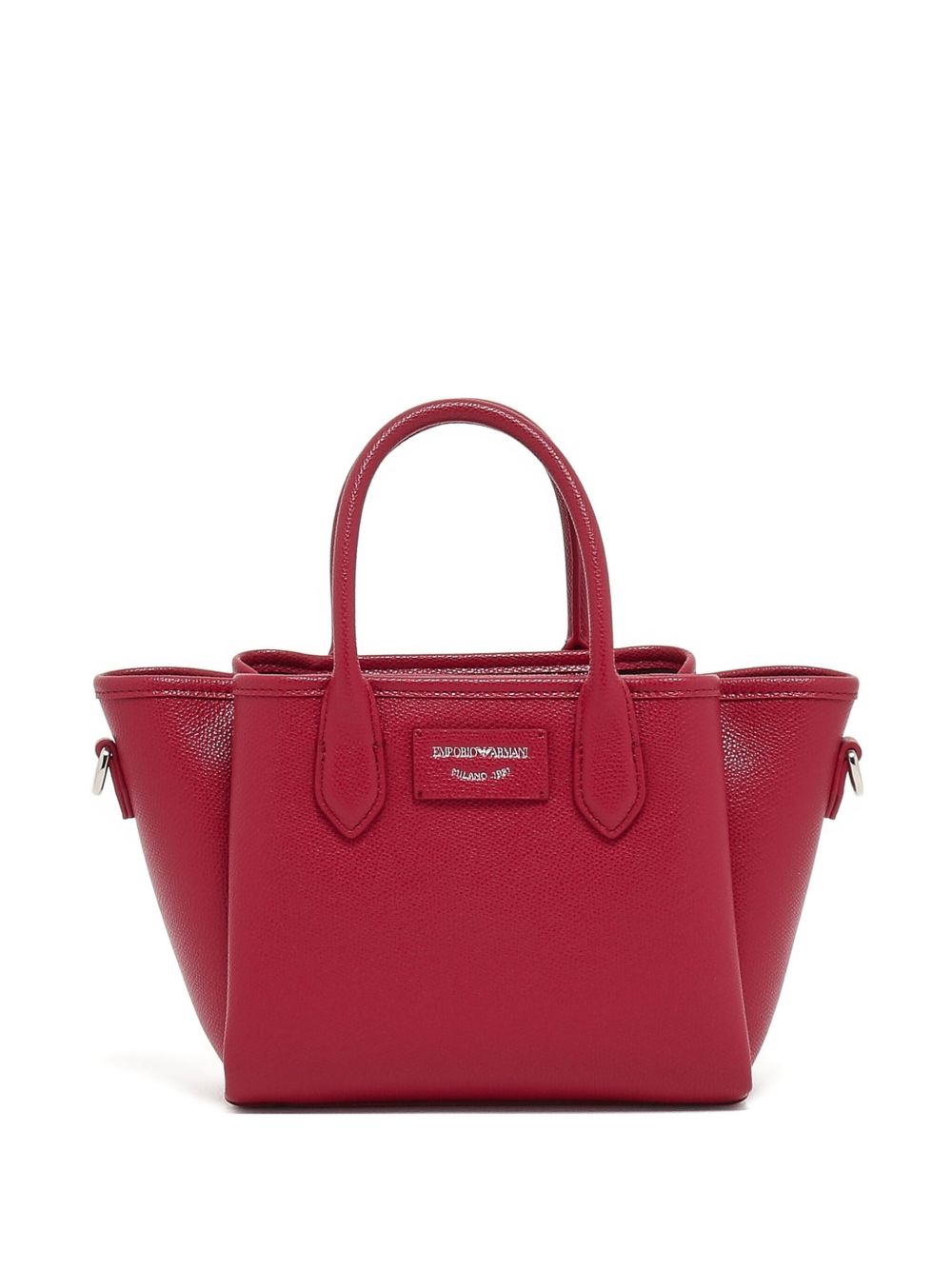 Emporio Armani Small Pebbled Shopper Bag in Bordeaux Bordeaux