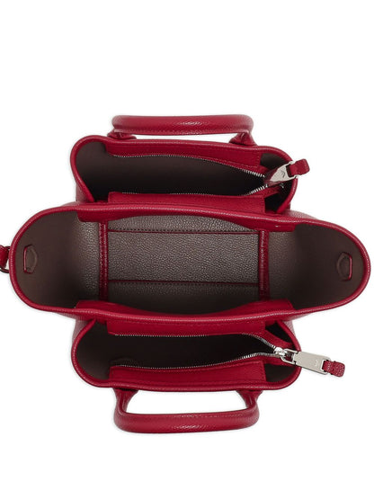 Emporio Armani Small Pebbled Shopper Bag in Bordeaux Bordeaux