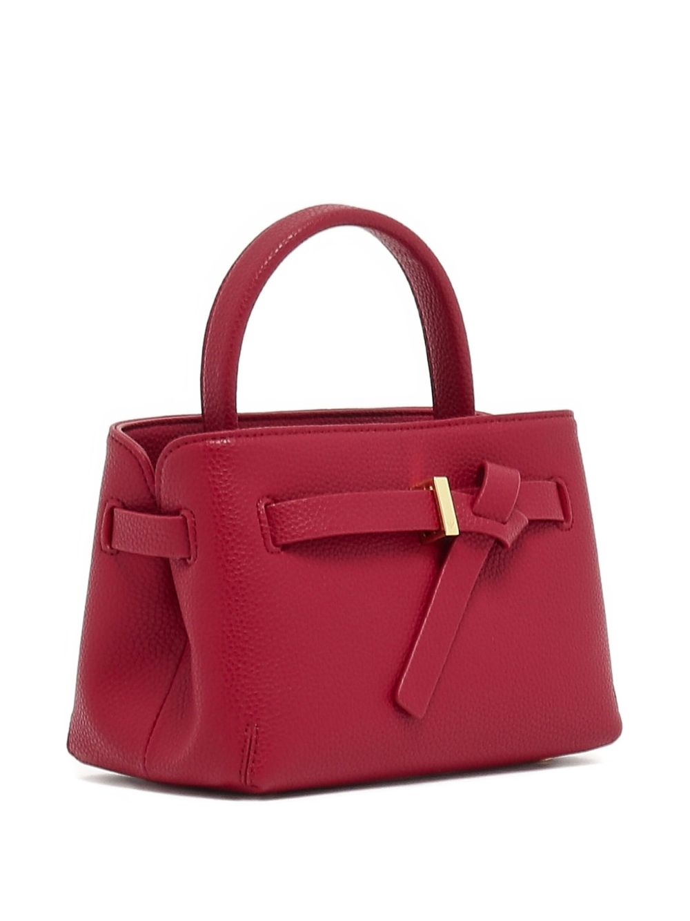 Emporio Armani Small Pebbled Top Handle Handbag Bordeaux