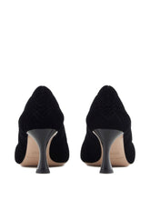 Emporio Armani Quilted Velvet Pointed Toe High Heels Black